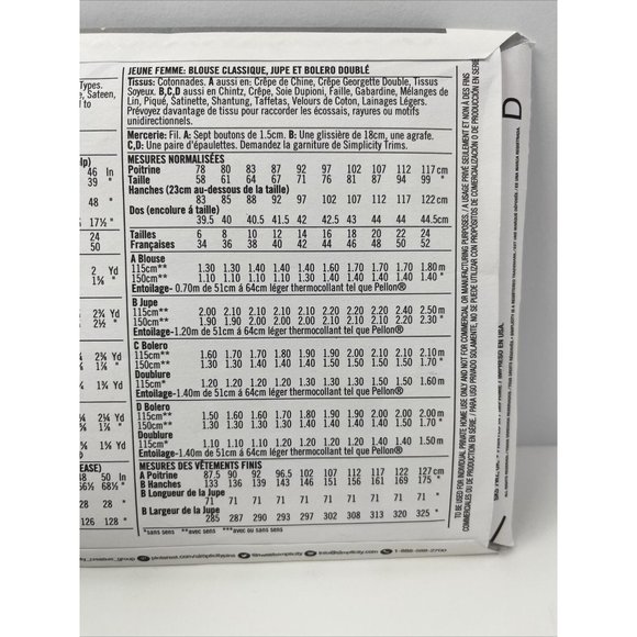 Simplicity Pattern 8462 U5 Size 16 - 24 Vintage 1940s Skirt Jacket Top UNCUT - Picture 9 of 10